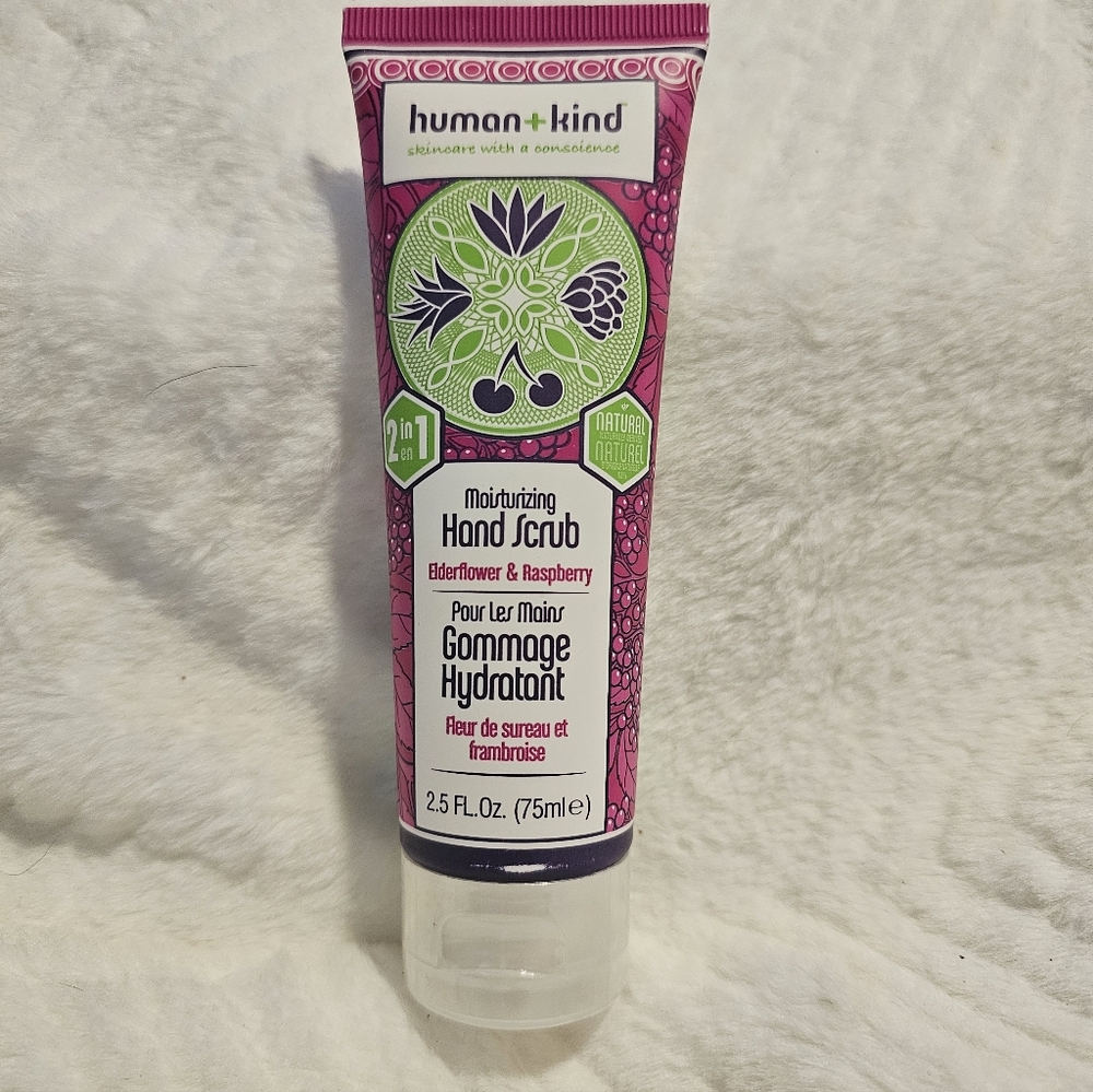 human+kind Moisturizing Hand Scrub with Elderflower & Raspberry - New 2.5oz